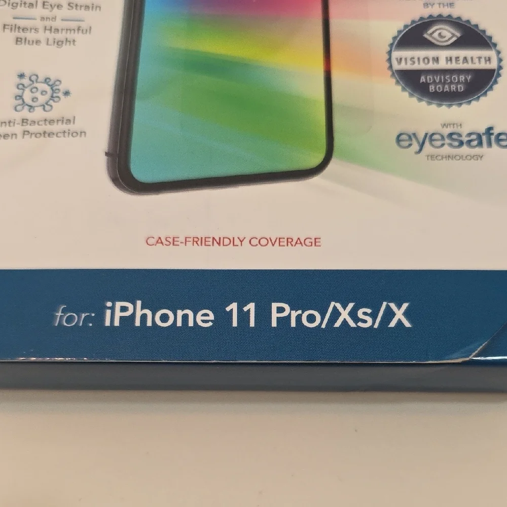 Glass VisionGuard+ Screen Protector iPhone 11 Pro/XS/X White New Eyesafe Tech